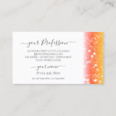 Stijlvol zwart-wit mousserend glitter-monogram visitekaartje (Achterkant)