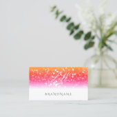 Stijlvol zwart-wit mousserend glitter-monogram visitekaartje (Staand voorkant)