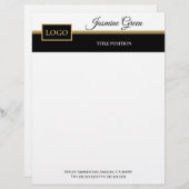 Stijlvol zwart-wit ontwerp briefhoofd (Voorkant / Achterkant)