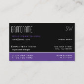 Stijlvol zwart wit Paars Eenvoudig met monogram Visitekaartje (Achterkant)