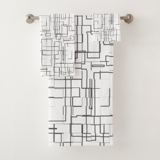 Stijlvol zwart-wit patroon bad handdoek (Insitu)