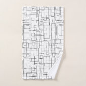 Stijlvol zwart-wit patroon bad handdoek (Handdoek)