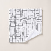 Stijlvol zwart-wit patroon bad handdoek (Wasdoekje)