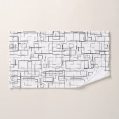 Stijlvol zwart-wit patroon bad handdoek (Handdoek)