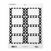 Stijlvol zwart-wit poolpuntenpatroon etiket (Full Sheet)