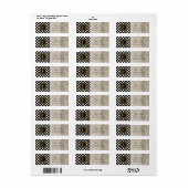 Stijlvol zwart-wit poolpuntenpatroon etiket (Full Sheet)