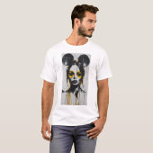 Stijlvol zwart-wit portret vrouw T-shirt (Voorkant volledig)
