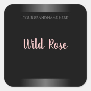 Stijlvol zwart-wit-productlabels Roze Lijst Vierkante Sticker