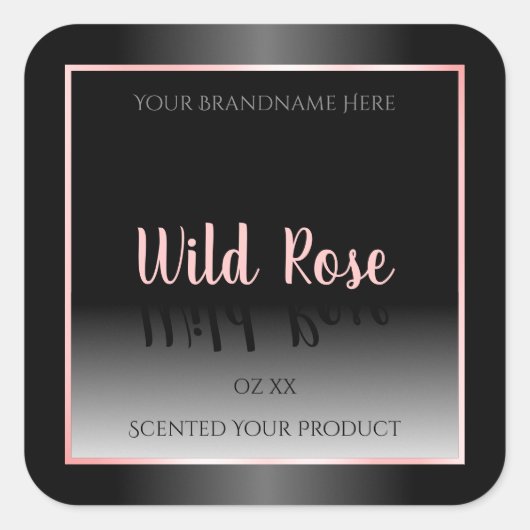 Stijlvol zwart-wit-productlabels Roze Lijst Vierkante Sticker (Voorkant)