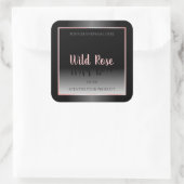 Stijlvol zwart-wit-productlabels Roze Lijst Vierkante Sticker (Tas)