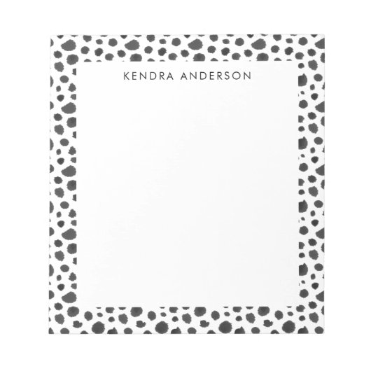 Stijlvol zwart-wit proefpatroon notitieblok (Voorkant)