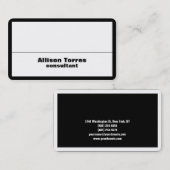 Stijlvol zwart-wit rand Creative Modern Visitekaartje (Voorkant / Achterkant)