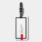 Stijlvol zwart-wit rood-modern bagagelabel (Voorkant verticaal)