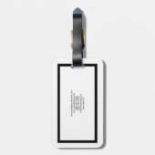 Stijlvol zwart-wit rood-modern bagagelabel (Achterkant verticaal)