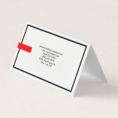 Stijlvol zwart-wit rood-modern visitekaartje (Achterkant)