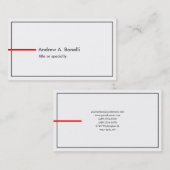 Stijlvol zwart-wit rood-modern visitekaartje (Voorkant / Achterkant)