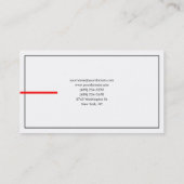 Stijlvol zwart-wit rood-modern visitekaartje (Achterkant)