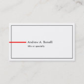 Stijlvol zwart-wit rood-modern visitekaartje (Voorkant)