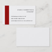 Stijlvol zwart-wit rood strepe grafisch Visitekaar Visitekaartje (Voorkant / Achterkant)