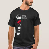 Stijlvol zwart wit rood vet afstudeerder t-shirt (Voorkant)