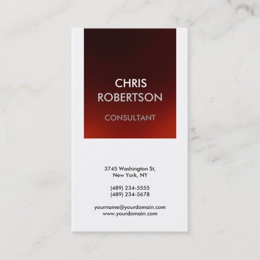 Stijlvol zwart wit rood Visitekaartje (Voorkant)