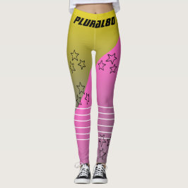 Stijlvol zwart-wit, roze, gele gradiënt werkout leggings