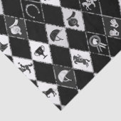 Stijlvol zwart wit ruiter diamantpatroon tissuepapier (Detail)