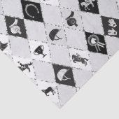 Stijlvol zwart wit ruiter diamantpatroon tissuepapier (Detail)