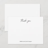 Stijlvol zwart wit script Dank je Notitiekaartje (Voorkant / Achterkant)