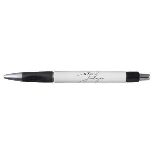 Stijlvol zwart-wit signature script monogram pen (Voorkant)