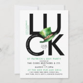 Stijlvol zwart wit St Patrick Lucky Irish Party Kaart (Voorkant)