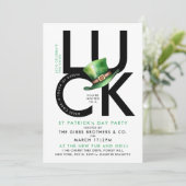 Stijlvol zwart wit St Patrick Lucky Irish Party Kaart (Staand voorkant)