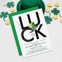 Stijlvol zwart wit St Patrick Lucky Irish Party