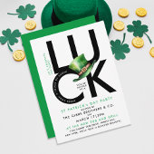 Stijlvol zwart wit St Patrick Lucky Irish Party Kaart