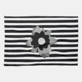 Stijlvol zwart-wit streep theedoek (Horizontaal)