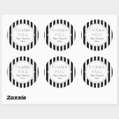 Stijlvol zwart-wit Stripes Patroon Hartelijk dank Ronde Sticker (Vel)