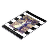 Stijlvol zwart-wit stripesmonogram notitieboek (Linkerzijde)