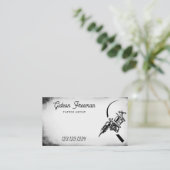 Stijlvol zwart-wit Tattoo Pistool Visitekaartje (Staand voorkant)