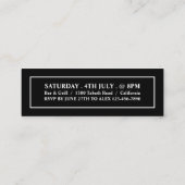 Stijlvol zwart-wit, Toegangskaart Mini Visitekaartje (Achterkant)