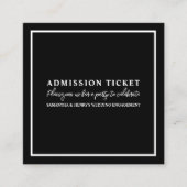 Stijlvol zwart-wit, Toegangskaart Vierkante Visitekaartje (Voorkant)