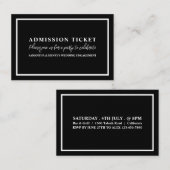 Stijlvol zwart-wit, Toegangskaart Visitekaartje (Voorkant / Achterkant)