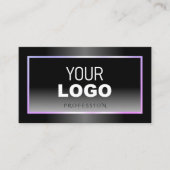 Stijlvol zwart wit verloop Blauw roze Lijst Logo Visitekaartje (Voorkant)