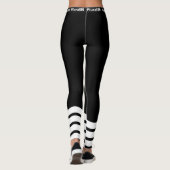 Stijlvol zwart wit werkuiteinde leggings (Achterkant)