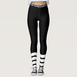 Stijlvol zwart wit werkuiteinde leggings