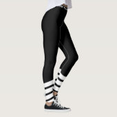 Stijlvol zwart wit werkuiteinde leggings (Rechts)