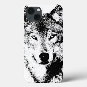 Stijlvol zwart-wit Wolf-kunstwerk Case-Mate iPhone Case