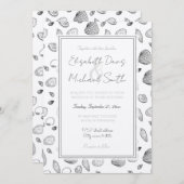 Stijlvol zwart-wit zeesleppatroon kaart (Voorkant / Achterkant)