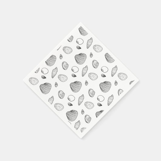 Stijlvol zwart-wit zeesleppatroon servet (Hoek)