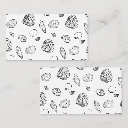 Stijlvol zwart-wit zeesleppatroon visitekaartje (Voorkant / Achterkant)