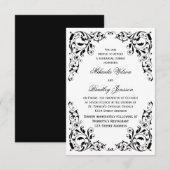 Stijlvol zwart-wit-zwembroeken, repetitief diner kaart (Voorkant / Achterkant)